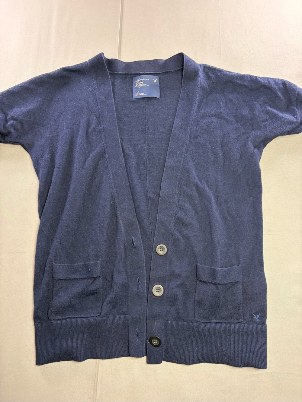 American Eagle 90’s Vintage Outfitters Navy V-Neck Button Cardigan